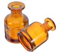 Ipetboom Botellas Difusoras Cilíndricas de Vidrio Ámbar 100 Ml, 2 Piezas, Frascos Difusores Rellenable para Aceites Esenciales, Aromaterapia en Dormitorio y Sala de Estar