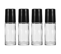 Ipetboom Botellas Roll-on Transparentes Vacías Para Aceites Esenciales 4 Unidades 30 Ml Cilíndricas Portátiles Antifugas Para Uso Personal y Viaje Negras