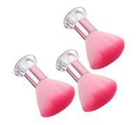 Ipetboom Brocha para Polvos de Rubor 3 Piezas Grande Base Transparente, Pincel Facial Abovedado para Maquillaje Portátil en Casa, Viajes y Uso Profesional