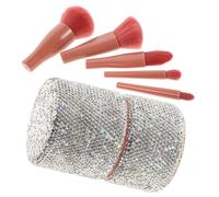 Ipetboom Brochas De Maquillaje Con Cristales Brillantes Para Difuminar El Rostro Base Líquida Polvos Corrector Sombras De Ojos Herramienta De Belleza Con Soporte Para Viajar Casa