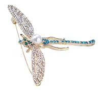 Ipetboom Broche De Gemas y Perlas Broche De Libélula Para Ropa De Mujer Prendedor Estético Para Chal Gemas De Imitación Para Sombrero