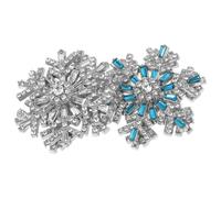 Ipetboom Broche Giratorio de Cristal 3D para Mujer Set 2 Piezas y Azul Broche Navideño de Pedrería para Solapa de Abrigo Bufanda o Chal Accesorio de Invierno Elegante y