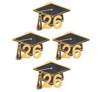 Ipetboom Broches de Esmalte de Graduación 2026, Juego de 4 Pines de Solapa de Aleación de Zinc Resistentes para Decoración de Ropa, Mochilas y Celebraciones Escolares