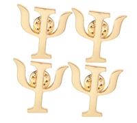 Ipetboom Broches para Psicólogos Letras Griegas, Broches de Aleación Pequeños y Encantadores, Diseño Exclusivo, 4 Piezas, Accesorios para Mujer, Uso en Oficina y Eventos, Tamaño Compacto
