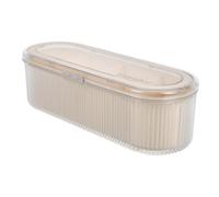 Ipetboom Caja De Almacenamiento De Huevos De Belleza Transparente Tapa Organizador De Compartimentos Para Hisopos De Algodón y Cosméticos Tocador