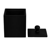 Ipetboom Caja de Almacenamiento para de y Palillos de Dientes Organizador de Baño Compacto Material Resistente Color Negro Mate con Tapa para Uso Diario Hogar Estuche para Maquillaje