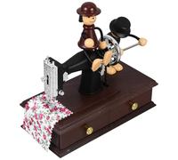 Ipetboom Caja de Música Creativa Mini Máquina de Coser Retro Adorno Decorativo para Escritorio Obsequio Cumpleaños Sonido Claro y Diseño Artístico