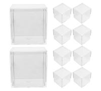 Ipetboom Caja Expositora Transparente para Muestras Minerales 10 Unidades de Plástico Acrílico Tapa Tamaño 55 CM Contenedor de Almacenamiento para Especímenes de Plantas y Cristales