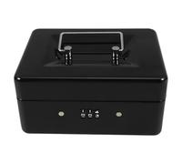 Ipetboom Caja Fuerte Pequeña de Hierro Negra con Cerradura de Combinación Caja para Dinero Portátil con Bandeja Extraíble y Compartimento Seguro para Llaves y Hogar y Oficina