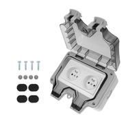 Ipetboom Caja Protectora de Enchufe Exterior Ip66 Cubierta de Zócalo de Doble Ranura, Material Abs Resistente, para Uso Interior y Exterior, Juego de 1 Unidad, Protección contra Lluvia