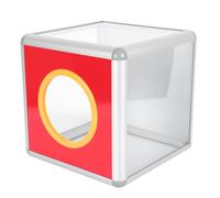 Ipetboom Caja Transparente Roja para Lotería y Rifas Cuadrada Contenedor Multifuncional para Boletos Donaciones y Votaciones Diseño Opaco para Seguridad y