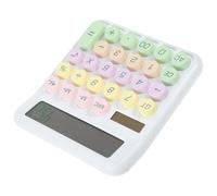 Ipetboom Calculadora Mecánica de Teclado Pequeño para Oficina y Estudiantes Básica Ligera y Portátil con Botones Grandes Pantalla Digital Diseño Color Blanco Lunar para Cálculos y