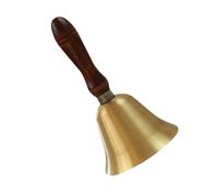 Ipetboom Campana de Mano Mango de Madera Campana Decorativa y Educativa de Cobre Puro Tamaño Mediano para Oficina Escuela y Decoración en Fiestas Sonido Alto y Diseño Portátil