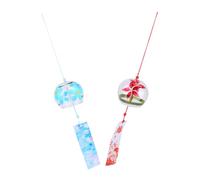 Ipetboom Campanas de Viento de Vidrio 2 Piezas Decoración Japonesa Colgante Retro Sonido Relajante para Ventanas Decoración Campanas de Viento Vintage