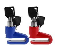 Ipetboom Candado de Disco Antirrobo para Bicicleta y Motocicleta Mini Plástico Azul y Rojo Portátil y Reducido Seguridad para Freno de Disco Candado para Scooter y Bicicleta Eléctrica
