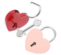 Ipetboom Candados Llave en Forma de Corazón Mini 2 Grandes Rojo y Rosa Candado Equipaje Diario y Caja de Seguridad Obsequio San Valentín y Aniversario