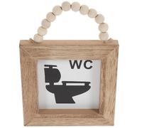 Ipetboom Cartel de Madera Rústico para Baño, Letrero Colgante Wc, Decoración Pared para Hotel y Escuela, Placa Duradera de Madera, Señalización Pública, Arte de Pared para Aseos
