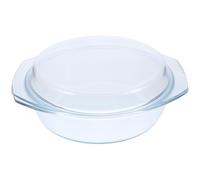 Ipetboom Cazuela de Vidrio Redonda con Tapa Transparente Apta para Microondas y Horno Capacidad 17 Litros Utensilio de Cocina Resistente al Calor para Uso Doméstico y Restauración