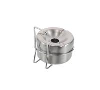 Ipetboom Cenicero de Baño de Acero Inoxidable Tapa Resistente al Viento y Adhesivo, Tamaño Reducido, para Hogares y Espacios Interiores