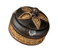 Ipetboom Cenicero de Madera Hecho a Mano Estilo Sudeste Asiático Pequeño 10 Cm Natural Tapa Decoración Masculina para Hogar Oficina Cafetería 1 Unidad