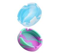 Ipetboom Ceniceros Redondos de Silicona Irrompible Antideslizantes 2 Piezas en Colores Menta Rosa y Azul para Interiores y Exteriores Soporte para Cigarrillos Ideales para Hogar