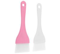 Ipetboom Cepillo de Belleza Corporal 2piezas en Plástico y Nylon para Aplicación Uniforme de Mascarilla Facial y Base en Polvo, Colores Blanco y Rosa