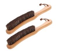 Ipetboom Cepillo Quitapolvo de Pelo de Cerda de Caballo de Madera 2 Unidades Antistático Portátil para Limpieza de Ropa y Accesorios Hogar Uso Diario
