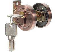 Ipetboom Cerradura de Puerta para Dormitorio Cilindro Único Aleación de Zinc Acabado Rojo Cobre Cerrojo de Seguridad Oculto Lado Control de Acceso Interior y Exterior