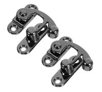 Ipetboom Cierre de Gancho Antiguo de Aleación de Zinc 2 Piezas Pestillo Vintage para Cajas de Madera Joyeros y Gabinetes Gancho Oscilante Color Negro para Herrajes de Cierre