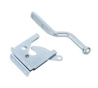 Ipetboom Cierre para Puerta de Cerca Metálico Galvanizado Pequeño Anilla y Cable de Tracción Pestillo Resistente para Portón Exterior Granja y Valla Bisagra Corta para Uso en Jardín y