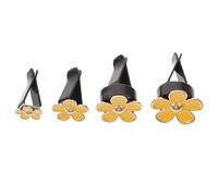 Ipetboom Clip de Ventilación para Coche Diseño Floral de Metal Amarillo, Fácil de Sujetar, 4 Piezas para Decoración Interior y Ambientador en Coche