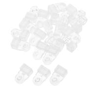 Ipetboom Clips para Armarios de Cristal 35 Piezas con Tornillos 35X16Mm de Zinc Blanco Sujetadores Transparentes para Paneles y Espejos de Vidrio sin Marco Soportes para Puertas de
