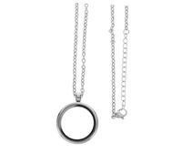 Ipetboom Colgante de Acero Inoxidable Redondo con Cadena Diseño Atornillable Transparente para Fotos y Recuerdos Personalizados Joyas DIY para Mujer y Regalos Conmemorativos