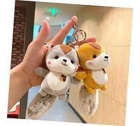 Ipetboom Colgante de ardilla de peluche Llavero animales ardillas adorno de estatuilla de ardilla colgante de llave con forma de ardilla precioso bolso colgante llave de ardilla Felpa Gris