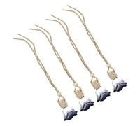 Ipetboom Colgante de Perfume para Coche 4 Piezas Botellas de Vidrio Transparentes Tapa de Madera Accesorio Decorativo para Interior de Automóvil Ambientador Recargable para Espejo