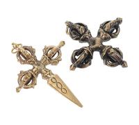 Ipetboom Colgante Vajra de Cobre Artesanal para Collar o Llavero Adorno Budista DIY Dije Hecho a Mano Diseño Aleatorio de Mortero Vajra Accesorio Decorativo para Superar Obstáculos