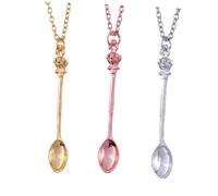 Ipetboom Collar Colgante De Cuchara Real 3 Piezas Oro Plata Rosa Cadena De Clavícula Para Mujer Fiesta Cosplay Elegante Estilo Vintage