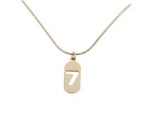 Ipetboom Collar con Número 7 Elegante de Acero Inoxidable Color Dorado, Cadena de Clavícula para Mujer, Joyería Creativa y Moderna, Adecuado para Fiestas y Uso Diario