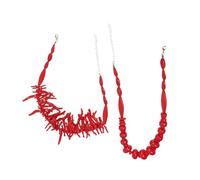 Ipetboom Collar De Cuentas Vintage De Coral Rojo Gargantilla Bohemia Para Mujer Collar De Playa Ligero Para Citas y Viajes