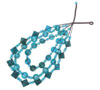 Ipetboom Collar Retro Mujer con Cuentas de Madera y Concha de Mano Colgante Original para Playa y Diario Color Azul