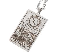 Ipetboom Collar Suéter Colgante de Tarot Solar, Acero Inoxidable Chapado en Oro, Joyería Religiosa Masculina, Accesorio para Hombres en Estilo Moderno, Color Acero, 1 Unidad