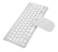 Ipetboom Combo de Teclado y Ratón Inalámbricos 78 Teclas y Receptor USB, Diseño Plateado en Abs, Respuesta Rápida para Uso Diario y Viajes de Negocios