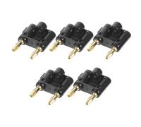 Ipetboom Conector Banana Doble Punta Negro 5piezas para Sistemas de Audio y Teatro Ajuste Preciso y Conductividad Mejorada en Aleación y Plástico