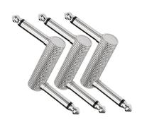 Ipetboom Conector de Cobre de Pedalera de Guitarra Doble Cabezal en Forma de Z Resistente al Desgaste, Conector de 6,35mm Paquete de 3 Piezas para Efectos de Guitarra
