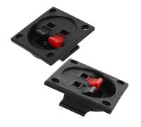 Ipetboom Conectores de Bornes de Conexión para Altavoces 2 Piezas Terminal de Caja de Altavoz Metálico Negro Conector Doble para Cableado de Audio en Sistemas de Cine en Casa y