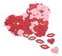 Ipetboom Confeti Decorativo para Bodas y Fiestas Románticas 200 Piezas de Papel Rojo en Forma de Labios y Corazones Confeti del Día de San Valentín para Decoración de Mesas y Ambiente