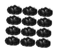 Ipetboom Conjunto De 12 Accesorios Esenciales Para El Cabello Redecillas Negras De Malla Para El Cabello Para Mujeres Para Auxiliares De Banco Y De Vuelo.