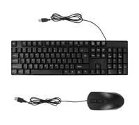 Ipetboom Conjunto Teclado y Ratón USB Cable Silencioso para PC Teclado Numérico Integrado Diseño Compacto Negro Accesorio para Oficina y Hogar Combo de Periféricos Fiables y