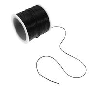 Ipetboom Cordón Elástico de Silicona y Trenzas para Extensiones de Cabello para Peinados Hilo Invisible Negro de 0.6mm Resistente Abrasión y Proyectos DIY de Abalorios