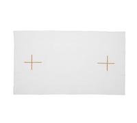 Ipetboom Corporal de Lino Bordado de Color Claro para Iglesia con Cruz, Mantel Litúrgico Sacramental para Comunión y Ceremonias Religiosas, Paño Ritual de Altar para Misa y Bautismo